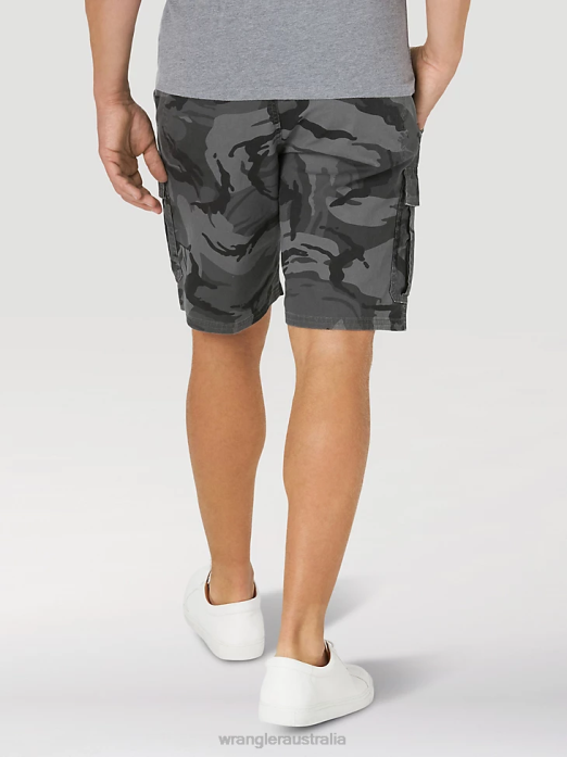 Authentics Stretch Cargo Short Men Wrangler RHXV562 Clothing Anthracite Camo (10ZM6ACGL)