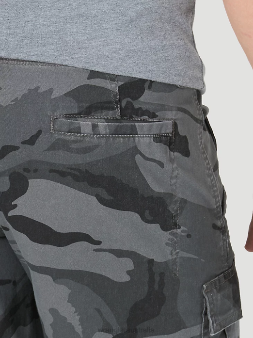 Authentics Stretch Cargo Short Men Wrangler RHXV562 Clothing Anthracite Camo (10ZM6ACGL)