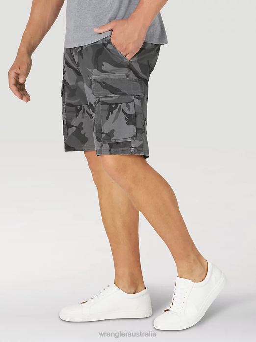 Authentics Stretch Cargo Short Men Wrangler RHXV562 Clothing Anthracite Camo (10ZM6ACGL)
