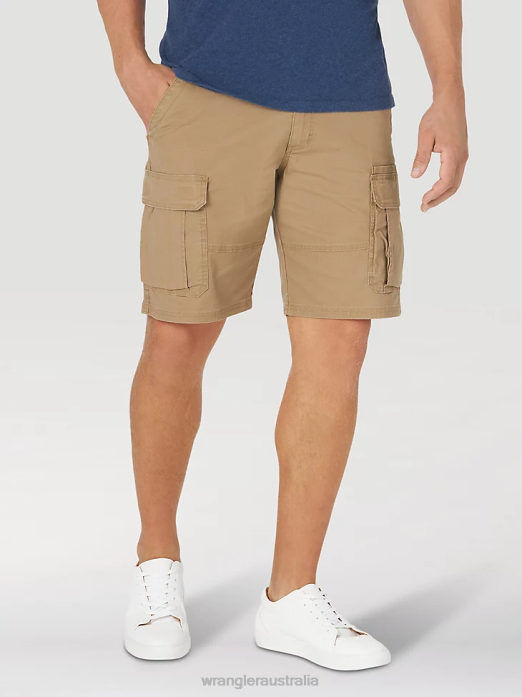 Authentics Stretch Cargo Short Men Wrangler RHXV563 Clothing Petrified Oak (10ZM6ACPO)