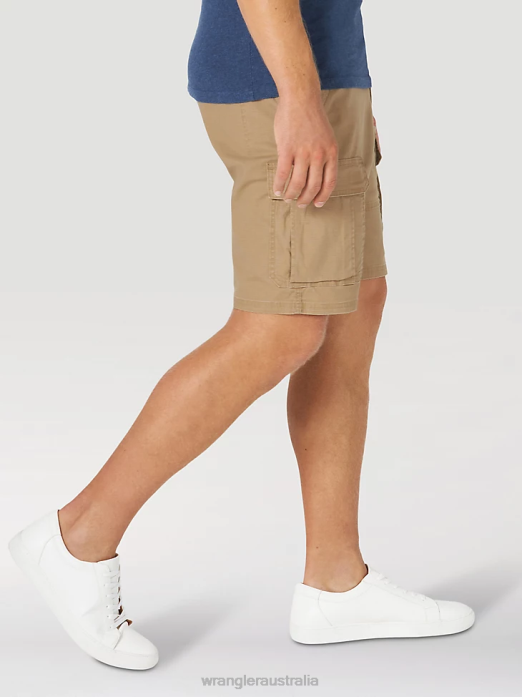 Authentics Stretch Cargo Short Men Wrangler RHXV563 Clothing Petrified Oak (10ZM6ACPO)