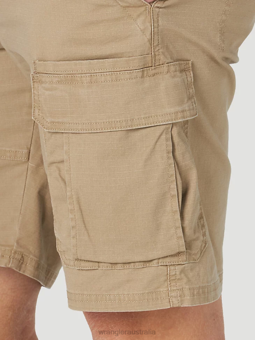 Authentics Stretch Cargo Short Men Wrangler RHXV563 Clothing Petrified Oak (10ZM6ACPO)