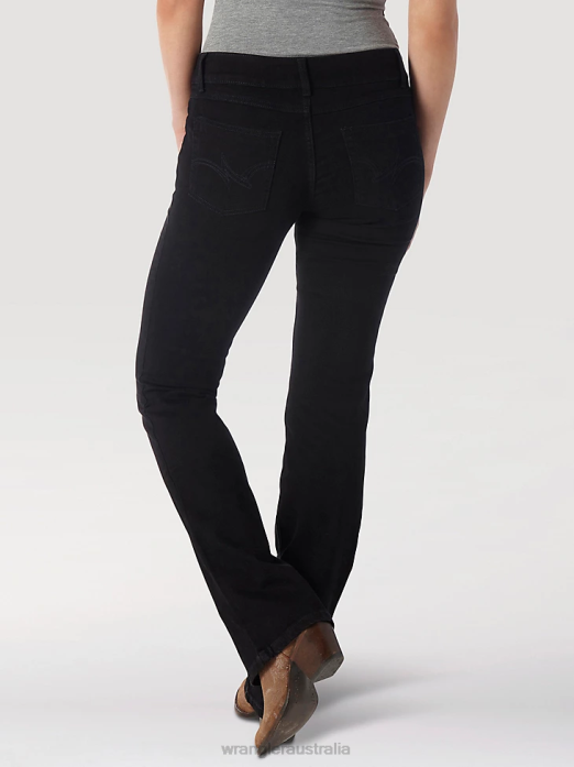 Bootcut Jean Women Wrangler RHXV782 Clothing Black (09MWZBK)