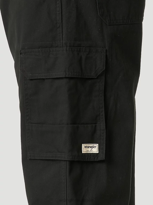 Cargo Pant Men Wrangler RHXV217 Clothing Black (MGW90BK)
