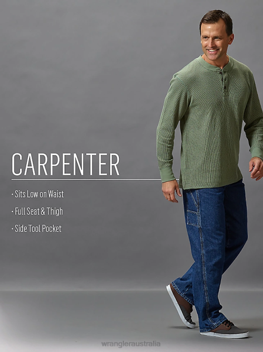 Carpenter Jean Men Wrangler RHXV94 Clothing Stone Wash (MGW40SW)