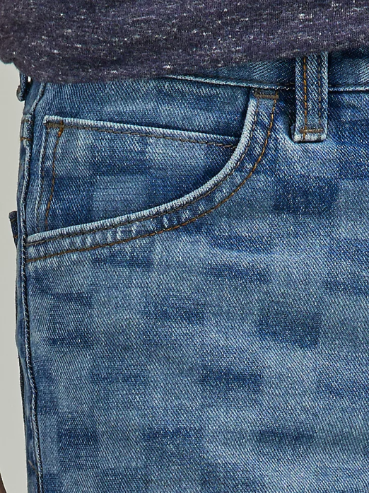 Checkered Denim Short Boys Wrangler RHXV1038 Clothing Indigo (112335593)