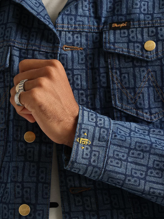 Classic Denim Trucker Jacket Men Wrangler RHXV611 Clothing Dark Wash (10MTJDWDW)