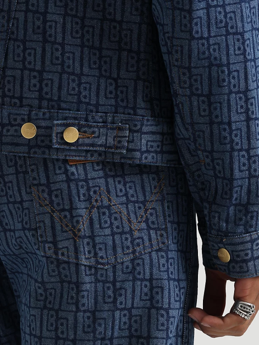 Classic Denim Trucker Jacket Men Wrangler RHXV611 Clothing Dark Wash (10MTJDWDW)