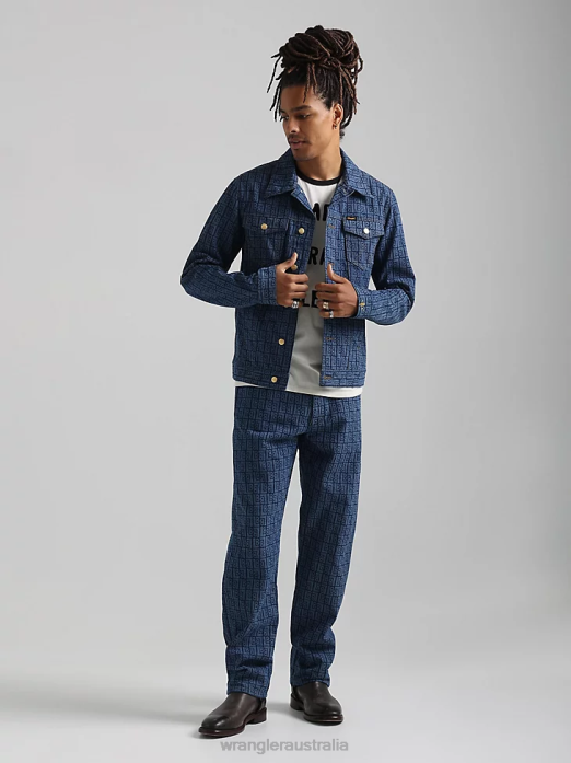 Classic Denim Trucker Jacket Men Wrangler RHXV611 Clothing Dark Wash (10MTJDWDW)