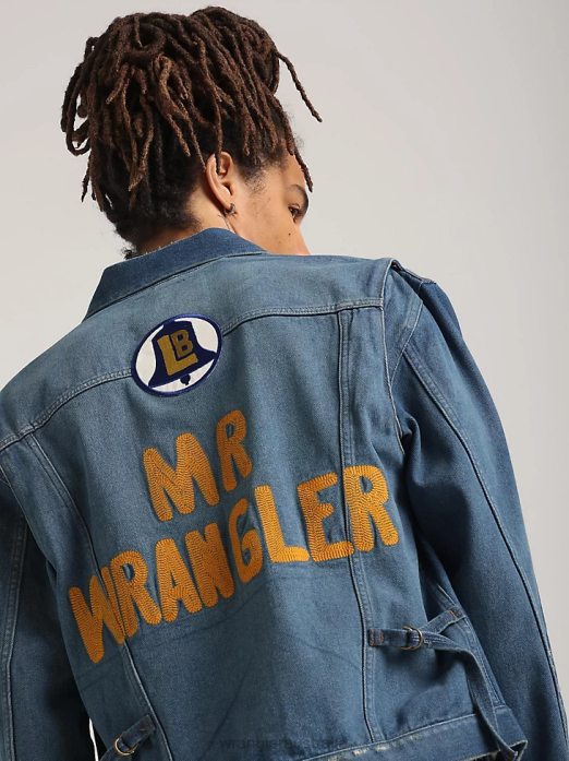 Classic Denim Trucker Jacket Men Wrangler RHXV611 Clothing Dark Wash (10MTJDWDW)