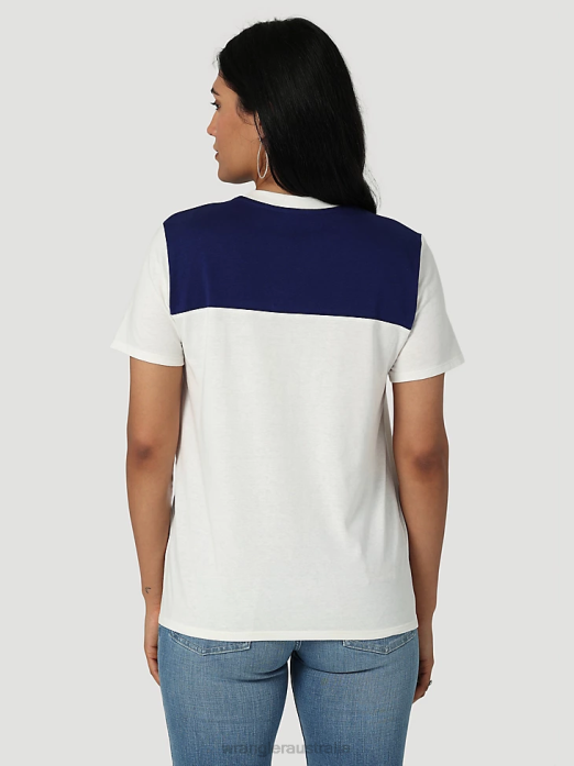 Classic Ringer Tee Women Wrangler RHXV871 Clothing Marshmallow (112335975)
