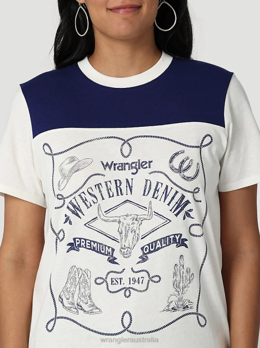 Classic Ringer Tee Women Wrangler RHXV871 Clothing Marshmallow (112335975)