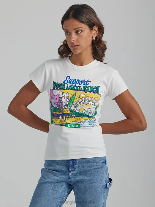 Classic Ringer Tee Women Wrangler RHXV871 Clothing Marshmallow (112335975)