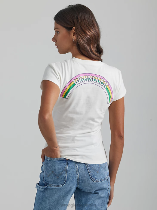 Classic Ringer Tee Women Wrangler RHXV871 Clothing Marshmallow (112335975)