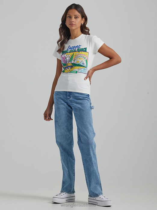 Classic Ringer Tee Women Wrangler RHXV871 Clothing Marshmallow (112335975)