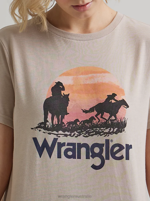 Classic Ringer Tee Women Wrangler RHXV871 Clothing Marshmallow (112335975)