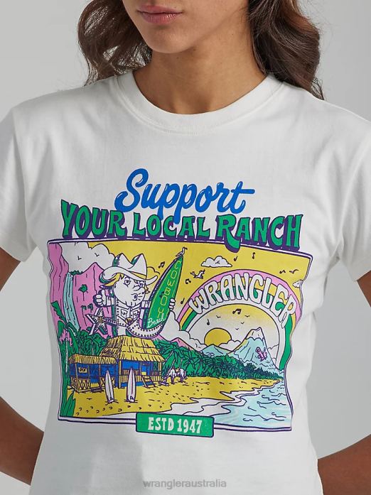 Classic Ringer Tee Women Wrangler RHXV871 Clothing Marshmallow (112335975)