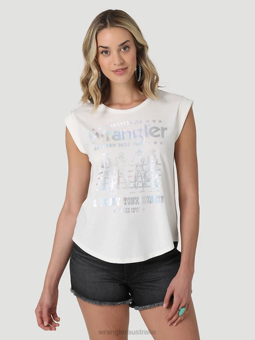 Classic Ringer Tee Women Wrangler RHXV871 Clothing Marshmallow (112335975)