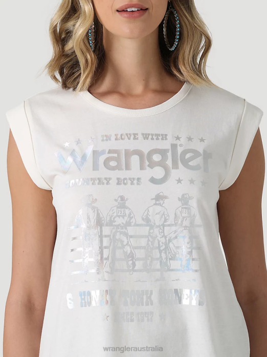 Classic Ringer Tee Women Wrangler RHXV871 Clothing Marshmallow (112335975)