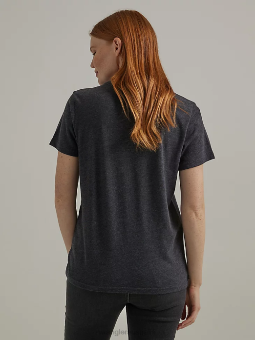 Classic Ringer Tee Women Wrangler RHXV872 Clothing Caviar (112335909)