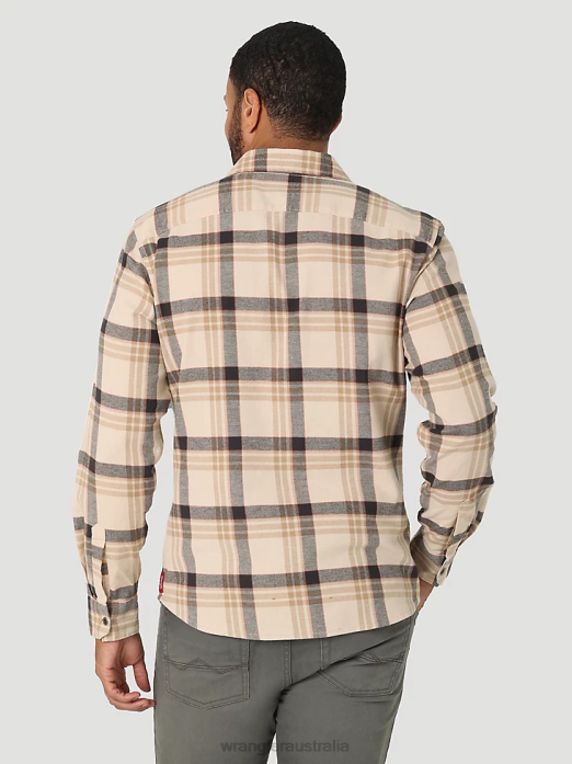 Cloud Flannel Free To Stretch Shirt Men Wrangler RHXV384 Clothing Oak (112324447)