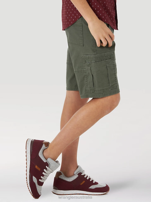 Comfort Flex Cargo Short Boys Wrangler RHXV996 Clothing Olive (4RMHWOH)