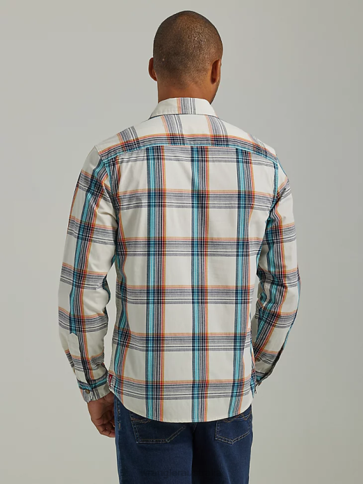 Cowboy Wash Plaid Shirt Men Wrangler RHXV411 Clothing Honey (112330929)