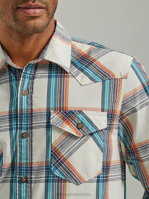 Cowboy Wash Plaid Shirt Men Wrangler RHXV411 Clothing Honey (112330929)