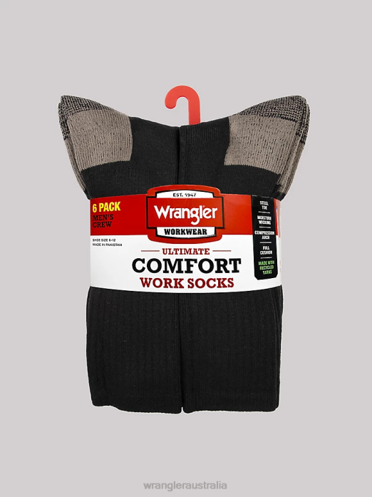 Crew Work Socks (6-pack) Men Wrangler RHXV727 Accessories Black (112347657)
