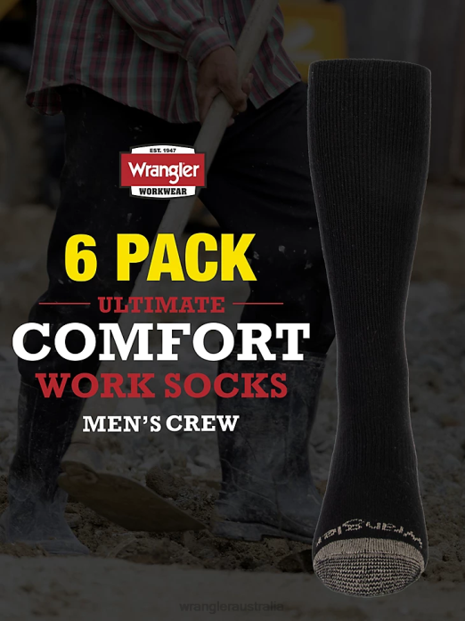 Crew Work Socks (6-pack) Men Wrangler RHXV727 Accessories Black (112347657)