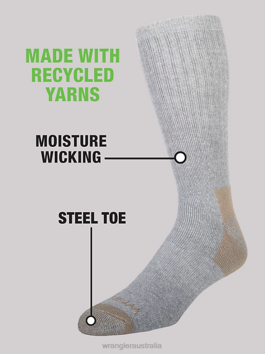 Crew Work Socks (6-pack) Men Wrangler RHXV728 Accessories Grey (112347656)