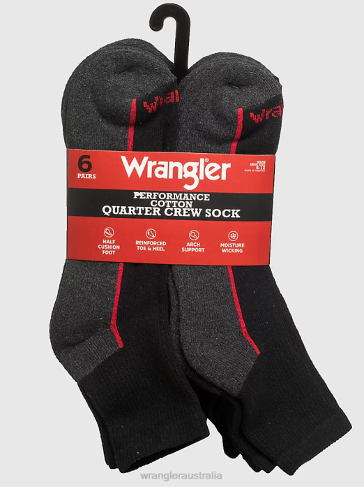 Cushioned Ankle Socks (6-Pack) Men Wrangler RHXV723 Accessories Black (112318616)