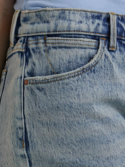 Destructed Denim Roll Short Women Wrangler RHXV851 Clothing Wildflower (112333497)