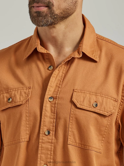 Epic Soft Flex Twill Shirt Men Wrangler RHXV355 Clothing Hazel (112330921)