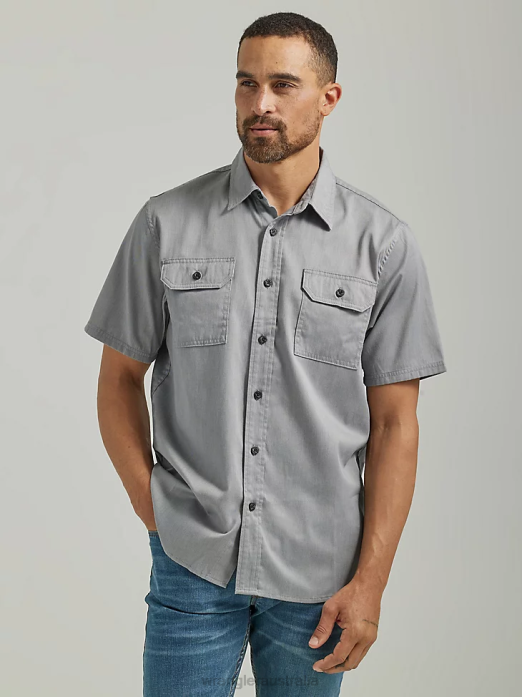 Epic Soft Flex Twill Shirt Men Wrangler RHXV356 Clothing Sharkskin Heather (112330793)