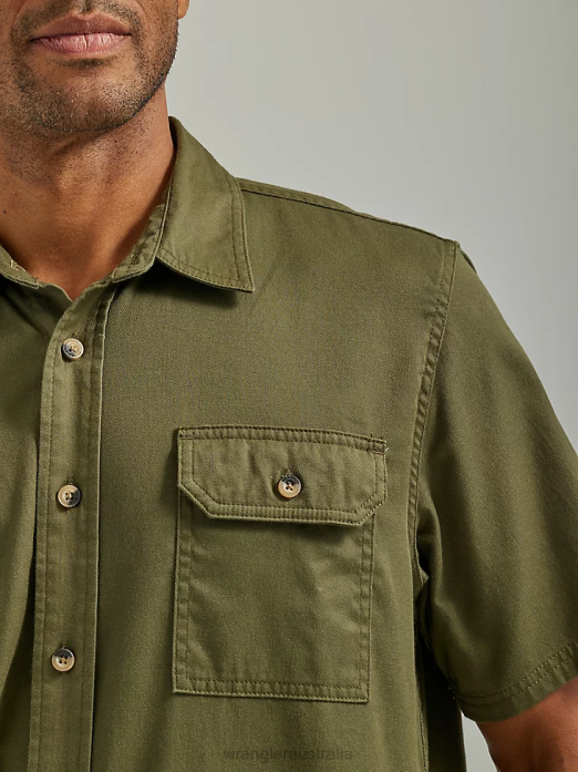 Epic Soft Flex Twill Shirt Men Wrangler RHXV357 Clothing Olive Night (112330684)