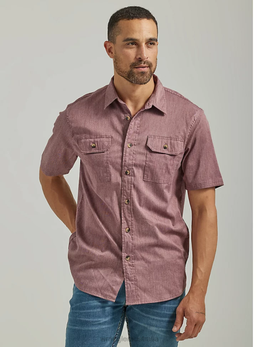 Epic Soft Flex Twill Shirt Men Wrangler RHXV358 Clothing Sable Heather (112333277)