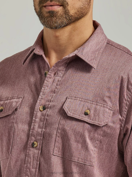 Epic Soft Flex Twill Shirt Men Wrangler RHXV358 Clothing Sable Heather (112333277)