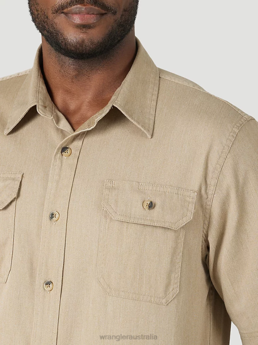 Epic Soft Flex Twill Shirt Men Wrangler RHXV360 Clothing Elmwood Heather (112315232)