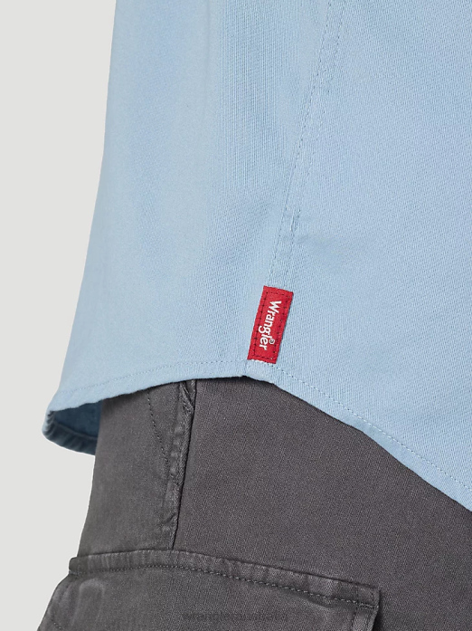 Epic Soft Flex Twill Shirt Men Wrangler RHXV361 Clothing Faded Blue (112315227)