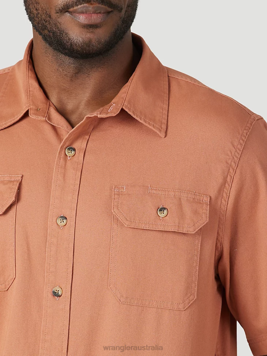 Epic Soft Flex Twill Shirt Men Wrangler RHXV362 Clothing Copper Brown (112315228)