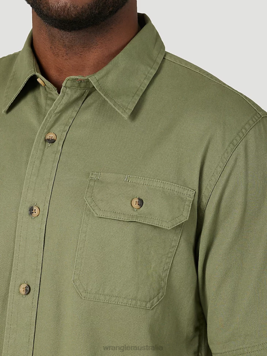 Epic Soft Flex Twill Shirt Men Wrangler RHXV363 Clothing Olivine (112315229)