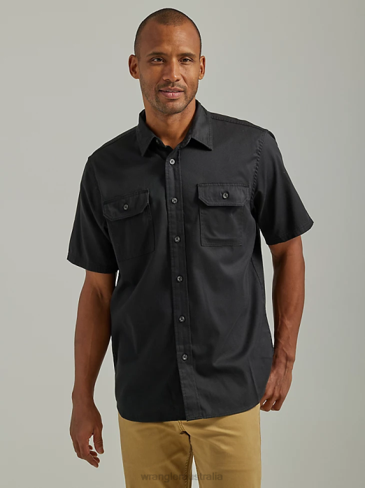 Epic Soft Flex Twill Shirt Men Wrangler RHXV364 Clothing Jet Black (112330682)