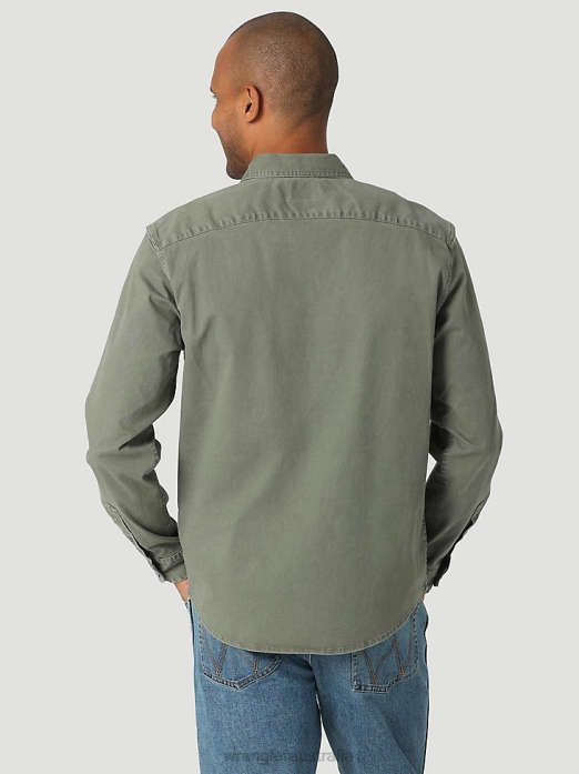 Epic Soft Stretch Twill Shirt Men Wrangler RHXV331 Clothing Spruce (112322905)