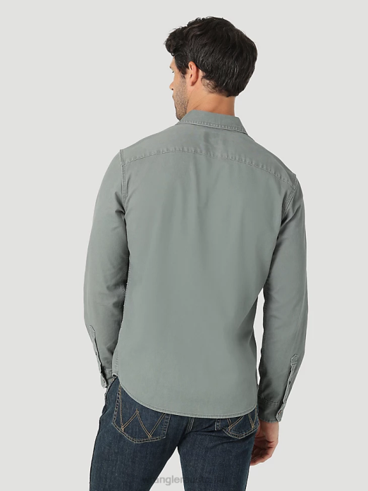 Epic Soft Stretch Twill Shirt Men Wrangler RHXV332 Clothing Gunmetal (112322904)