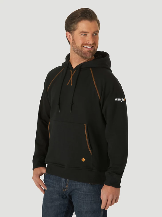 FR Flame Resistant Long Sleeve Pullover Hoodie Men Wrangler RHXV509 Clothing Black (10FR171BK)