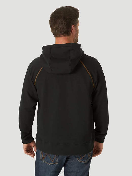 FR Flame Resistant Long Sleeve Pullover Hoodie Men Wrangler RHXV509 Clothing Black (10FR171BK)