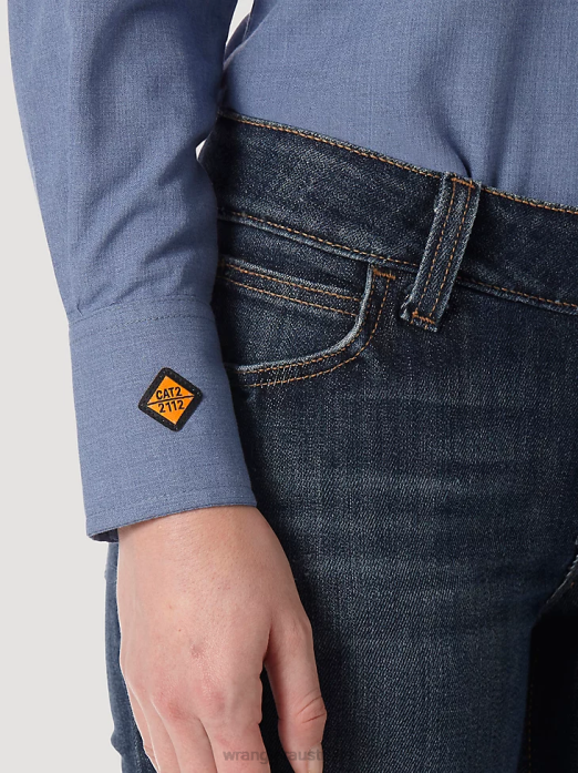 FR Flame Resistant Long Sleeve Solid Women Wrangler RHXV892 Clothing Blue (FRLW11B)