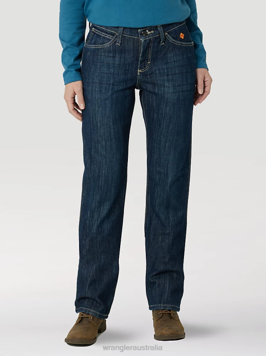 FR Flame Resistant Mid-Rise Bootcut Jean Women Wrangler RHXV806 Clothing Rinse Wash (10FRW10RN)