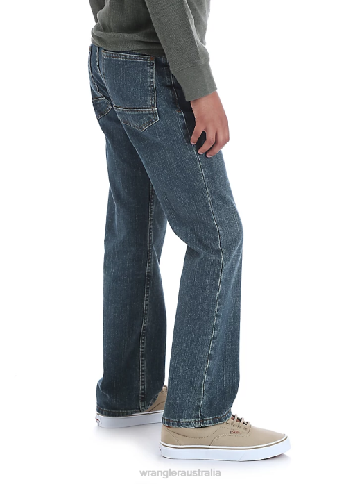 Five Star Classic Straight Fit Jean (Husky) Boys Wrangler RHXV971 Clothing Sunkissed Denim (5SCHWS2)